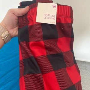 Girls XL 14-16 BUFFALO PLAID leggings - super soft - New with tags!